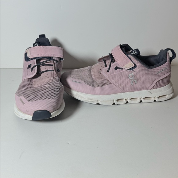 On Running Kids Sneakers in Pink and Gray - Picture 1 of 9